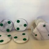 Four marble coasters with holder