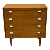 Vintage teak chest of drawers with 4 drawers from the 1960s in G-Plan style.