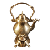 Oriental teapot on its support