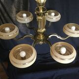 Bronze art deco lustre 6 lights