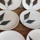 Six ceramic plates with matt enamel 50s
