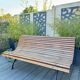 Old slatted public bench