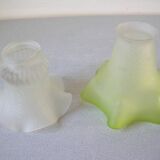 Set of 2 old tulip lampshades globe glass chandelier lamp