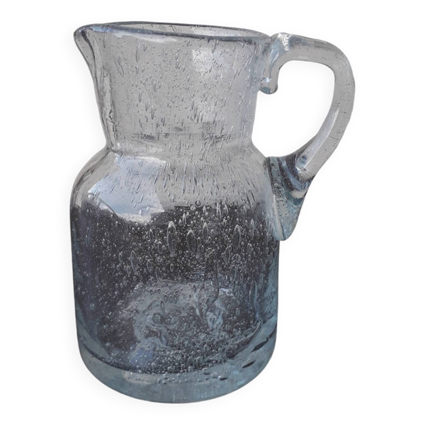 Pichet en verre bullé