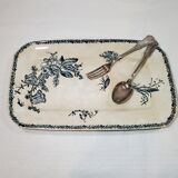 Serving dish of the earthenware factory of Pexonne model Fleurs de Champs, terre de fer