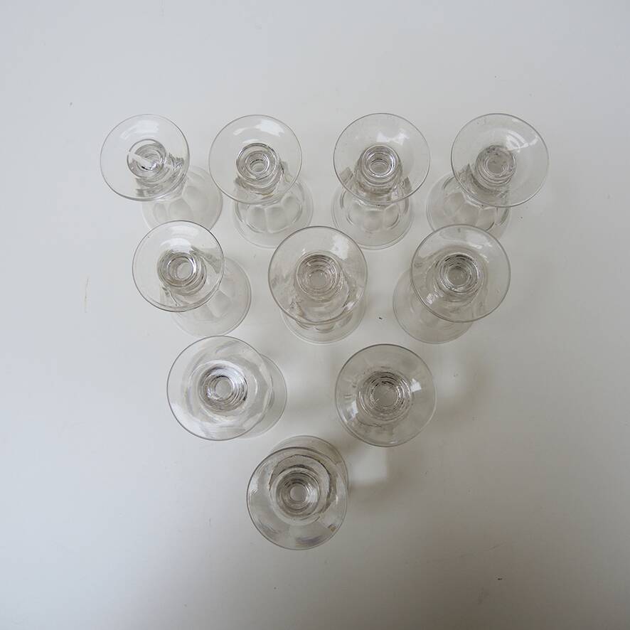 10 antique caton style crystal stemmed glasses h10 cm
