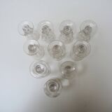10 anciens verres à pied en cristal de style caton h10 cm
