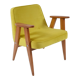 Resatored 366 armchair, designer J. Chierowski, 60s icon, yellow velvet