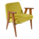 Resatored 366 armchair, designer J. Chierowski, 60s icon, yellow velvet
