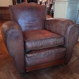 Vintage large club armchair moustache model