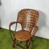 Vintage braided chestnut chair