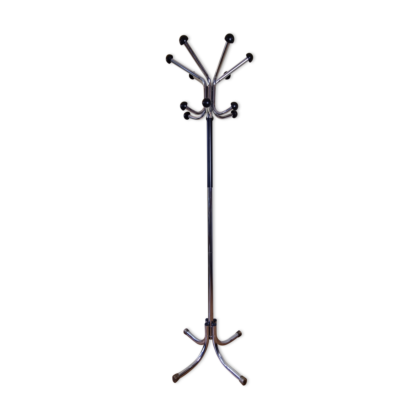 Portemanteau perroquet vintage en métal chromé, années 50-60