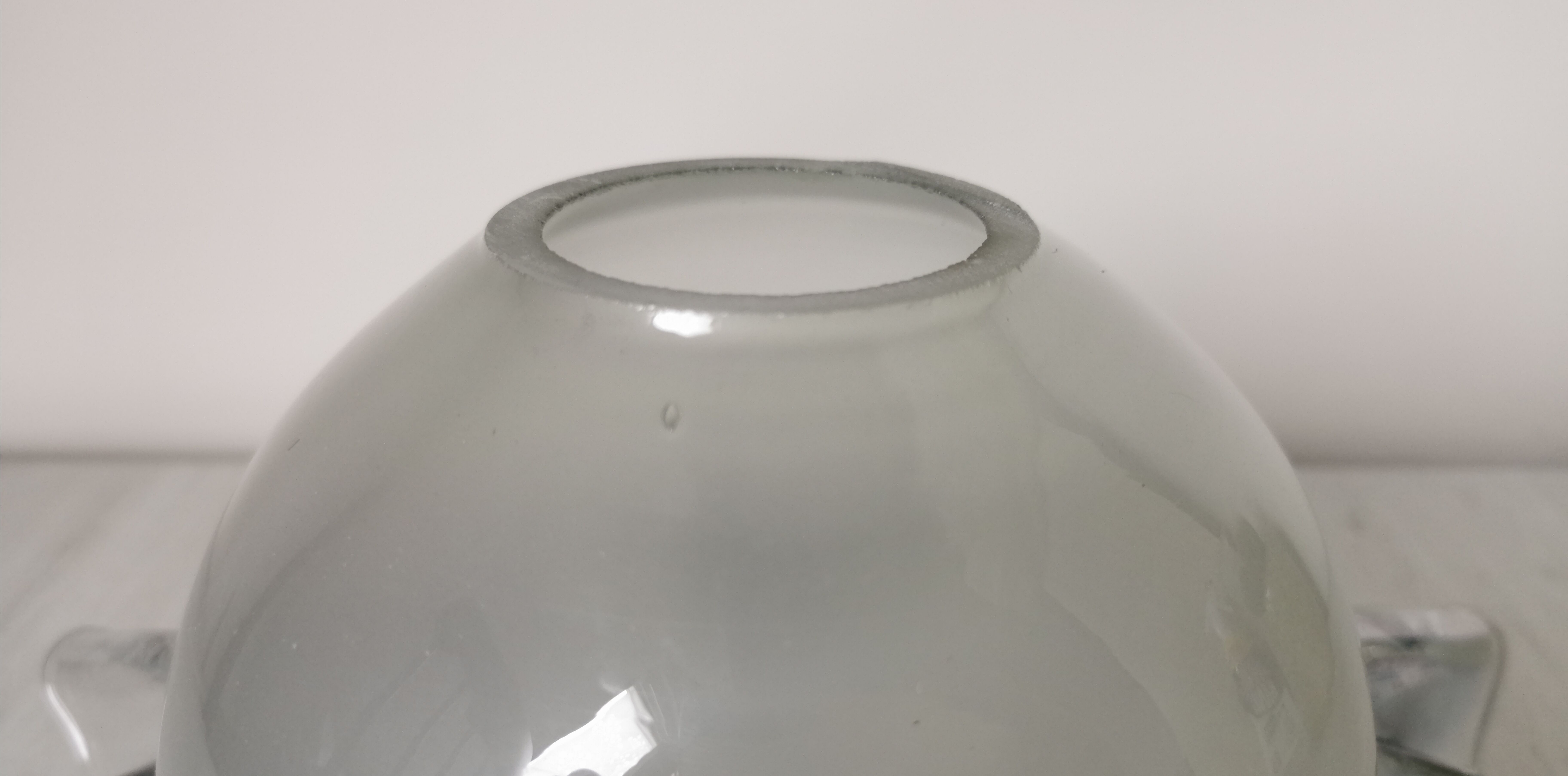 Iridescent glass/silver lamp tulip