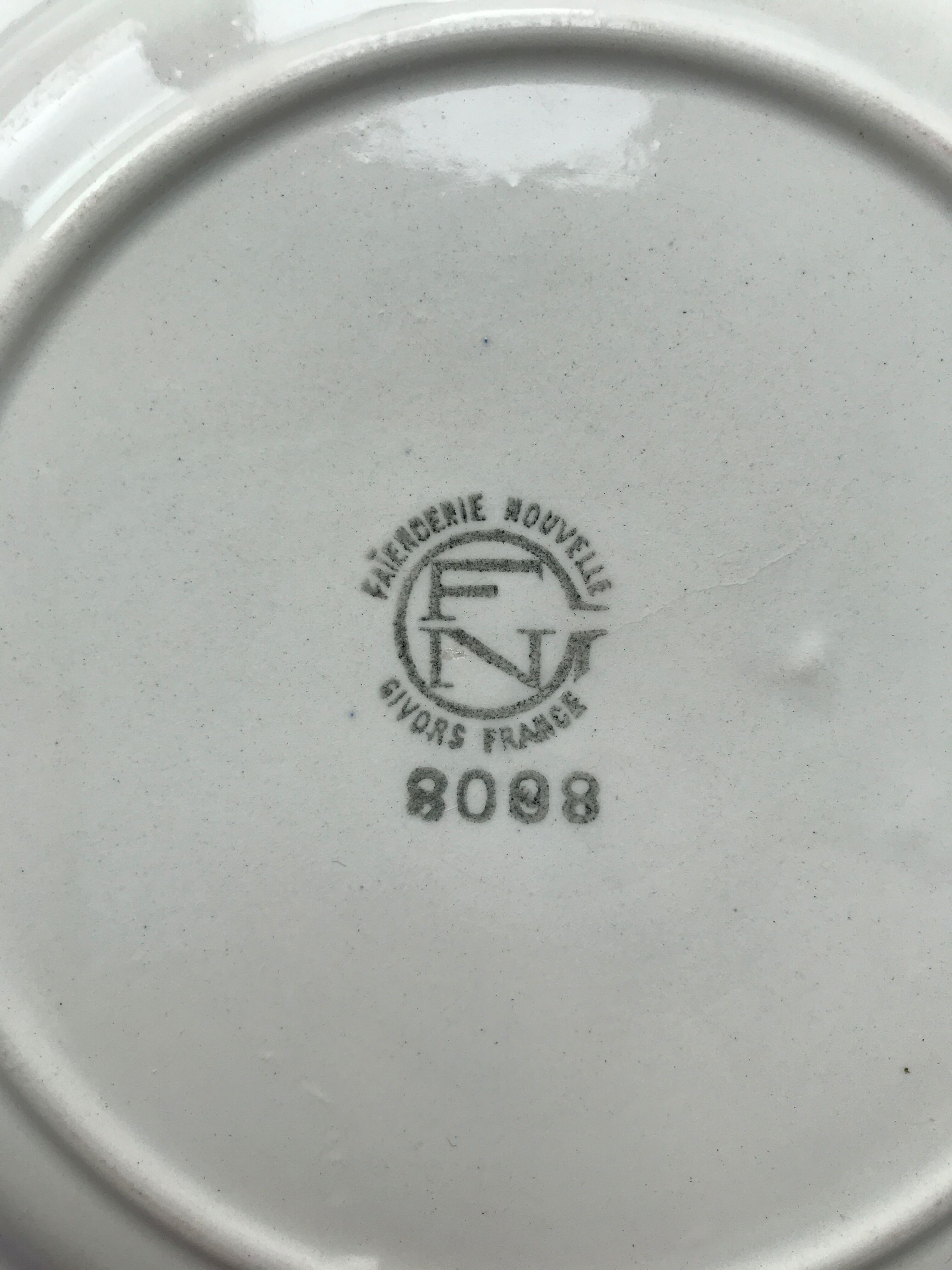 Small green tile plate new givors faiencerie