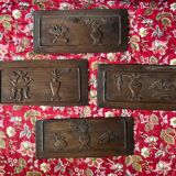 Ensemble de panneaux décoratifs anciens- meubles de voyage Asie