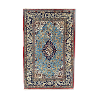 Ancient Persian carpet Ghoom wool and silk 142x222 cm