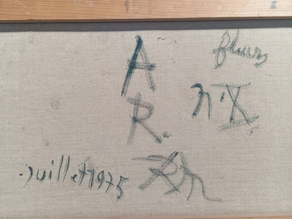 Painting on canvas by Robert Martin, "Flowers", 1975