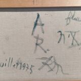 Peinture sur toile de Robert Martin, "Fleurs", 1975