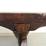 Table Brutaliste en Chêne Massif, Art Populaire (Vers 1900)