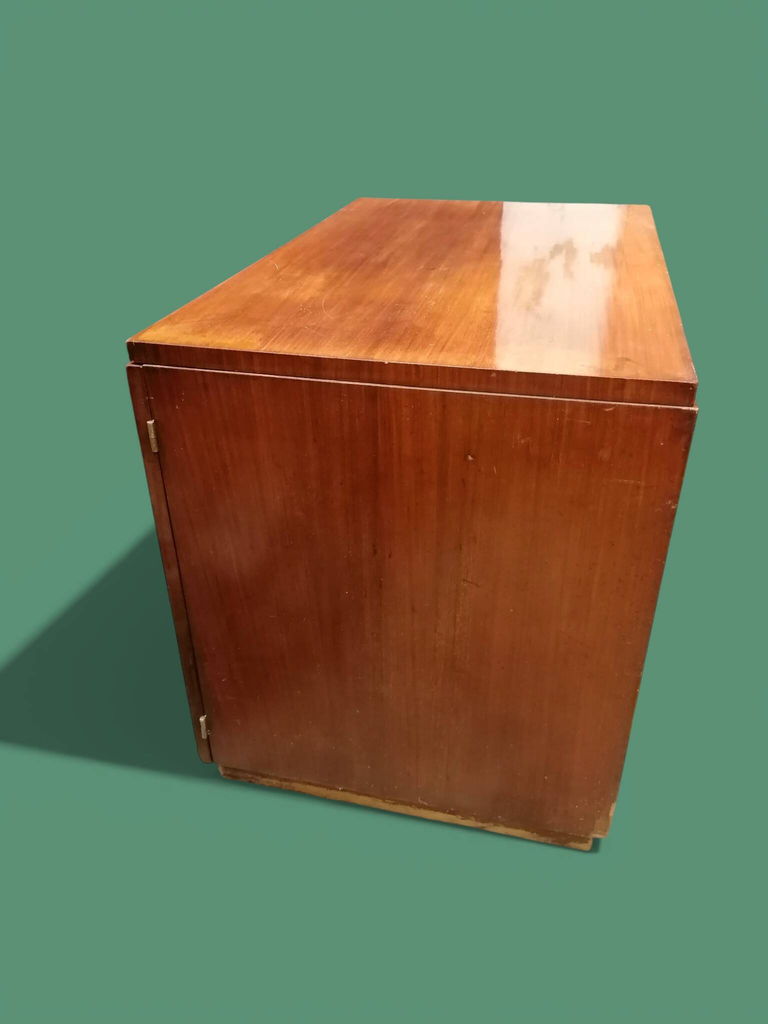 Rectangular veneered wooden desk in Art Deco style. 1930s-1940s.