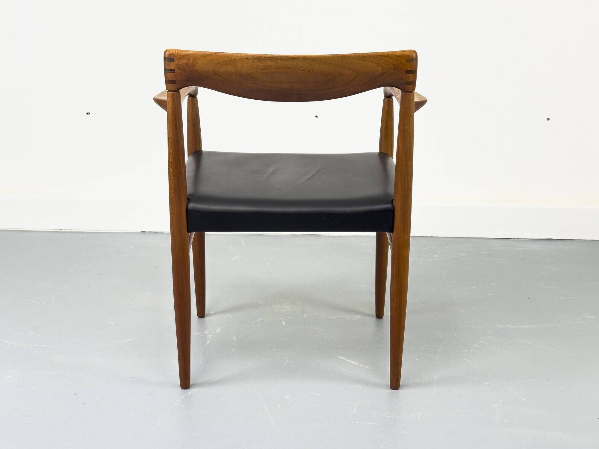 Teak and Leather Armchair by H. W. Klein for Bramin, 1960s