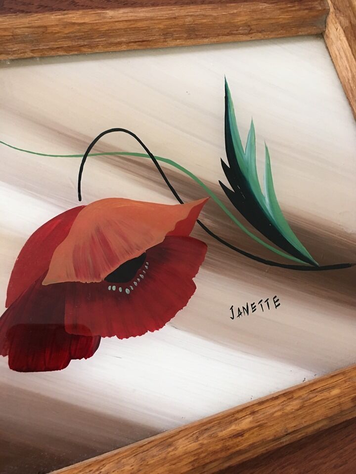 Vintage poppy platter