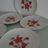 Set of 5 flat plates - Arzberg earthenware - 1960/70