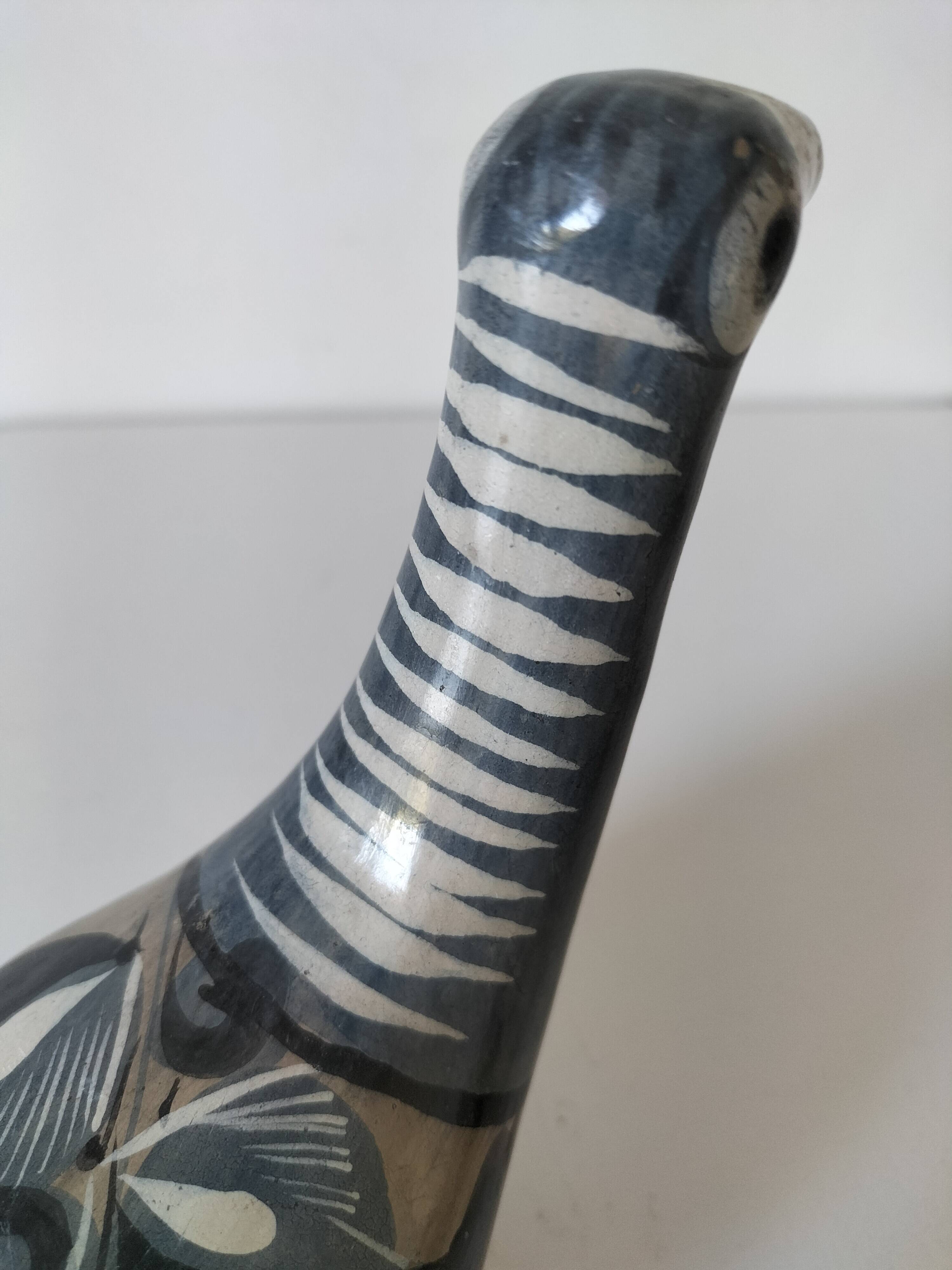 Ceramic dove from Mexico – Decorated with nahual cat