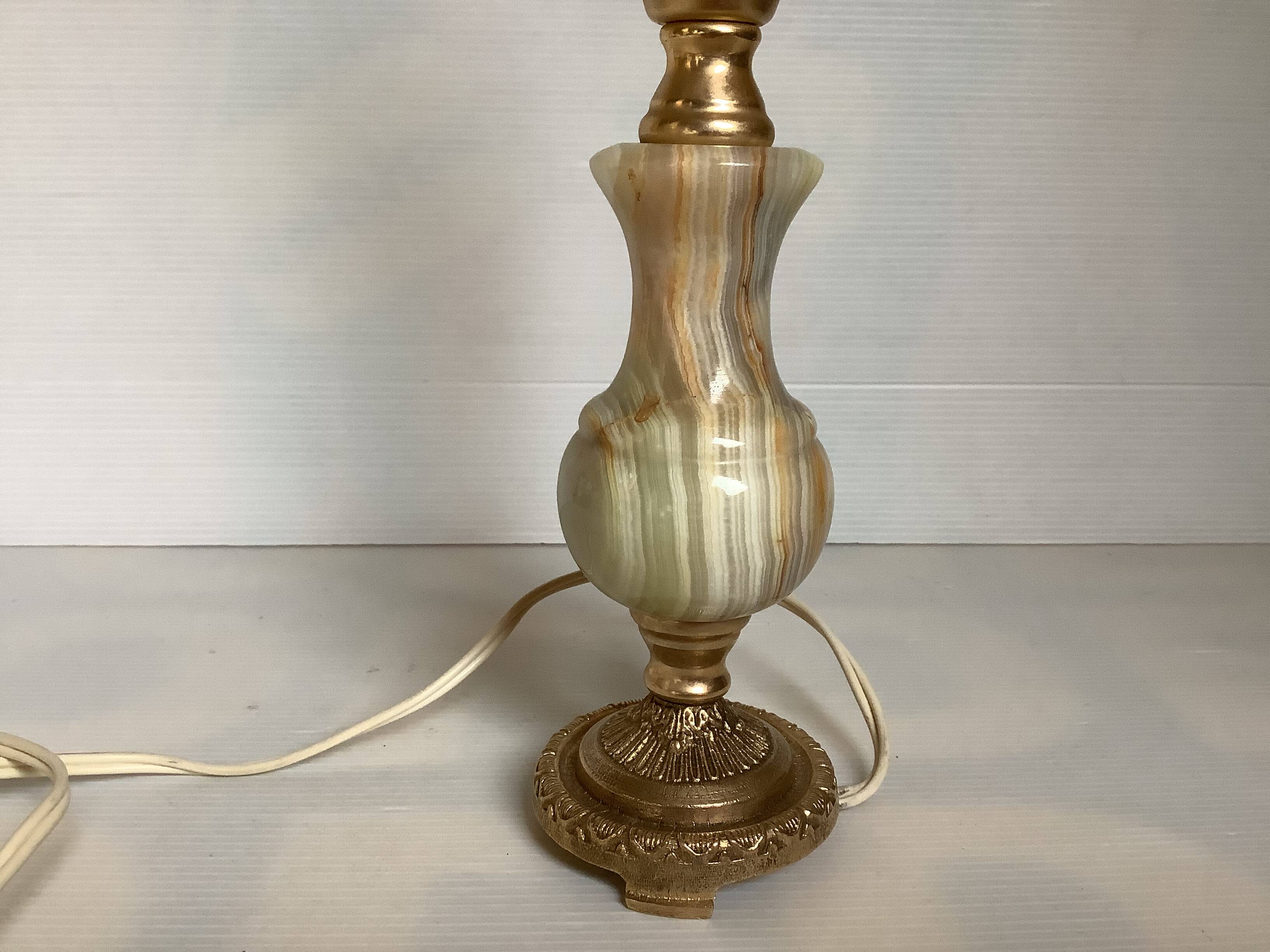 Onyx brass fish lamp Italy