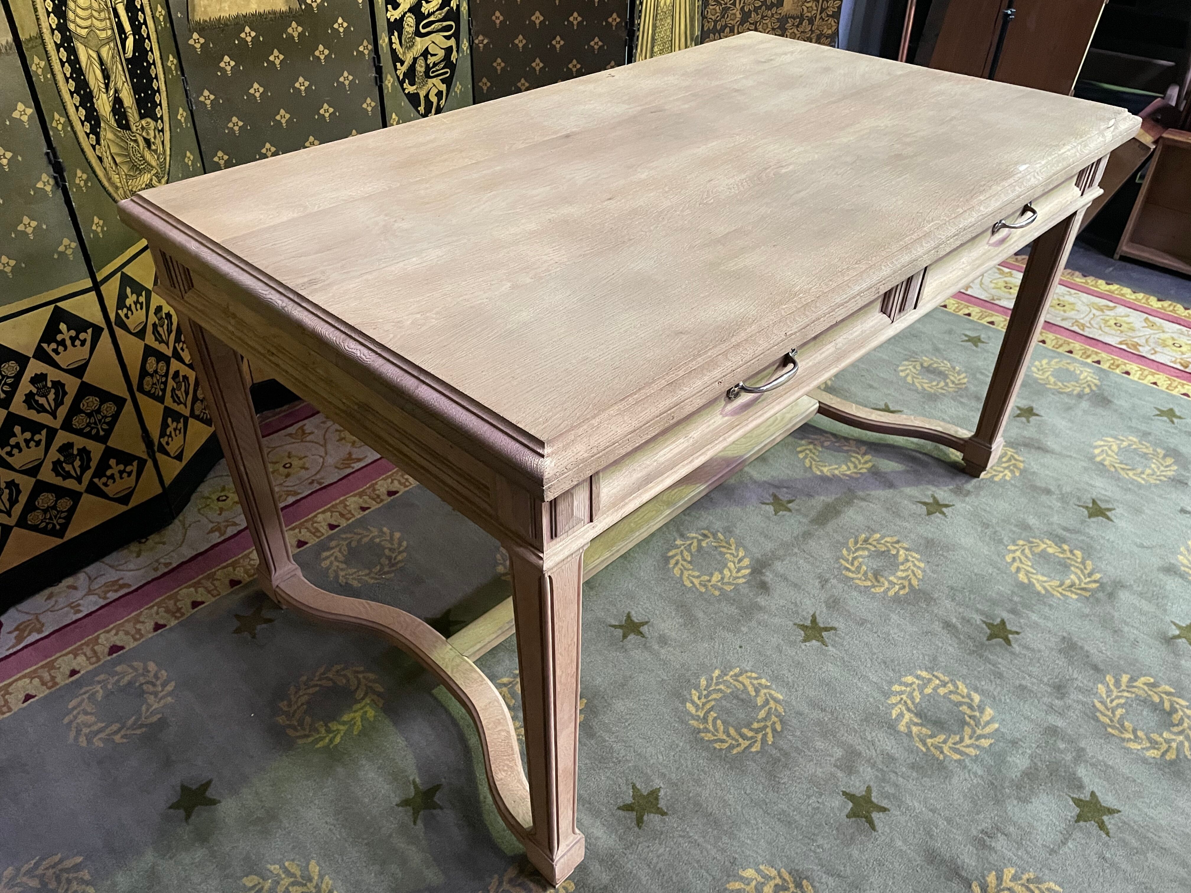 Flat desk with solid oak Henri II aero gummed
