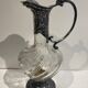 Glass and silver metal decanter around 1900
