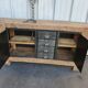 Large industrial workbench elm and metal 2 doors 4 drawers