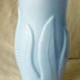 Opaline vase with flames and foliage decoration in relief, art nouveau period