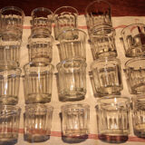 Set of 19 old jam jars