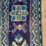 Tapis tribal vintage en laine, turc en détresse, 335x81 cm