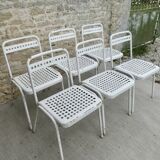 6 metal chairs Souvignet France, circa 1960