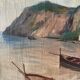 Village in the cliffs, oil on canvas signed E. Bello