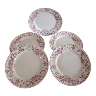 Set of five plates Robert Charbonnier Longchamp