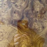 1970s elm burl coffee table / bar