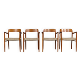 Set Of 4 Model 56 Dining Chairs In Oak By Niels Otto Møller, 1960s