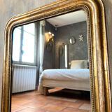 Antique Louis-Philippe gilded mirror from the 19th century
