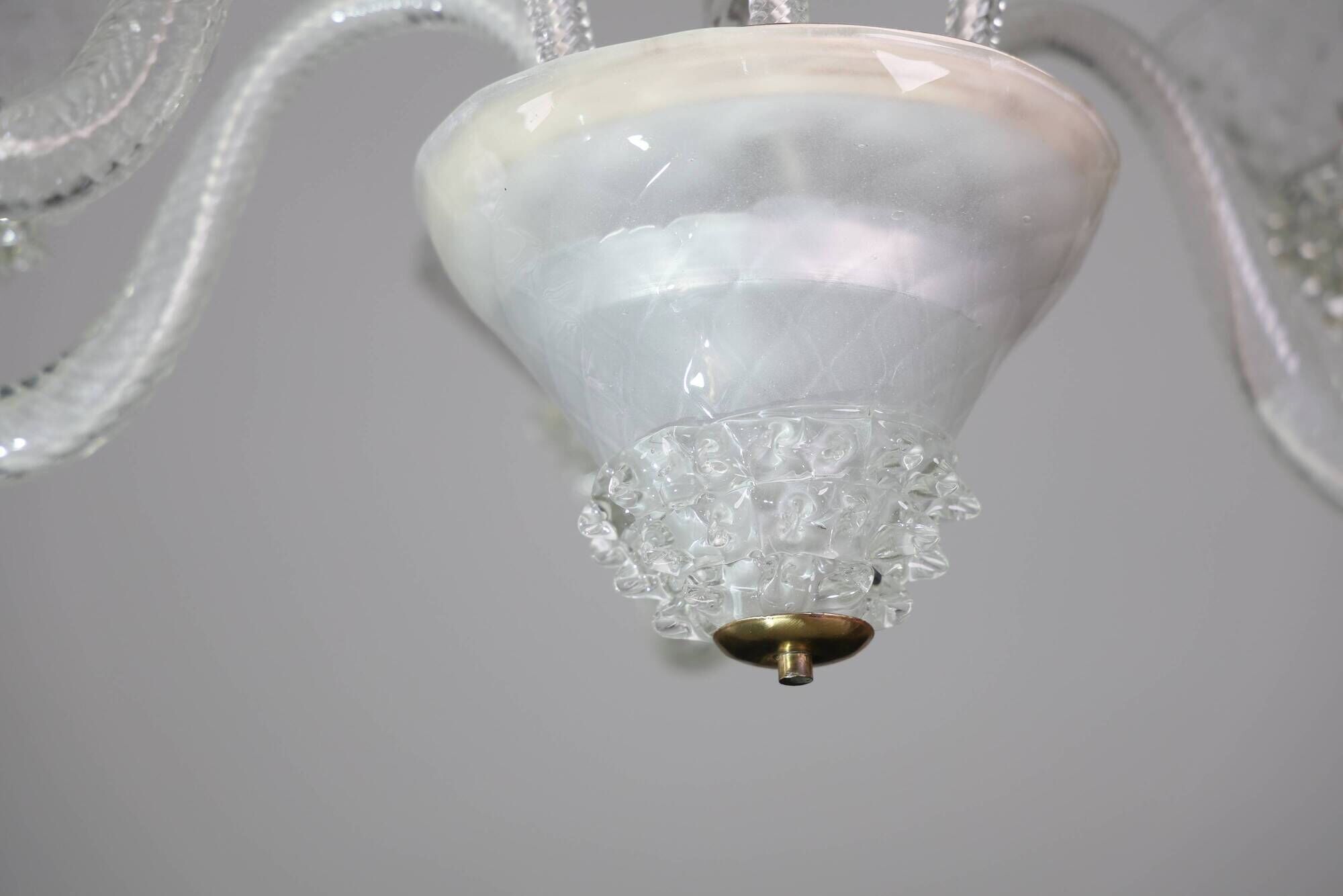 Extraordinary 6 Light Rostrato Murano Glass Chandelier by Barovier & Toso,