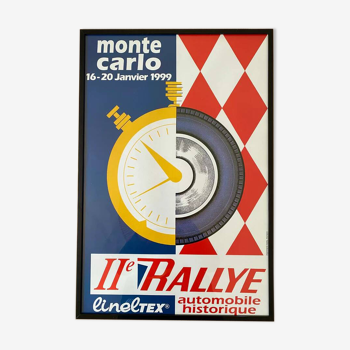 Affiche original 2e Rallye Historique Monte Carlo 1999 - Petit Format - On linen