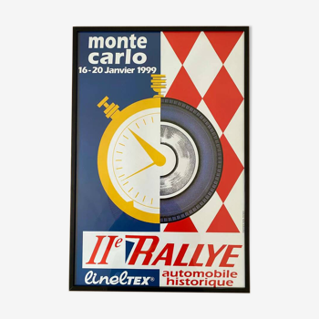 Original poster 2nd Monte Carlo Historic Rally 1999 - Small Format - On linen