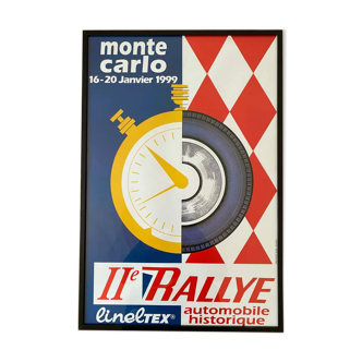 Affiche original 2e Rallye Historique Monte Carlo 1999 - Petit Format - On linen