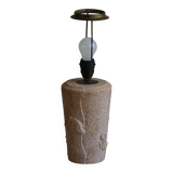 Vintage modern French table lamp in stone with elephant patterns, 1970s.