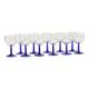 Set of Arcoroc Wine Glasses Cobalt Blue Base France 1980s