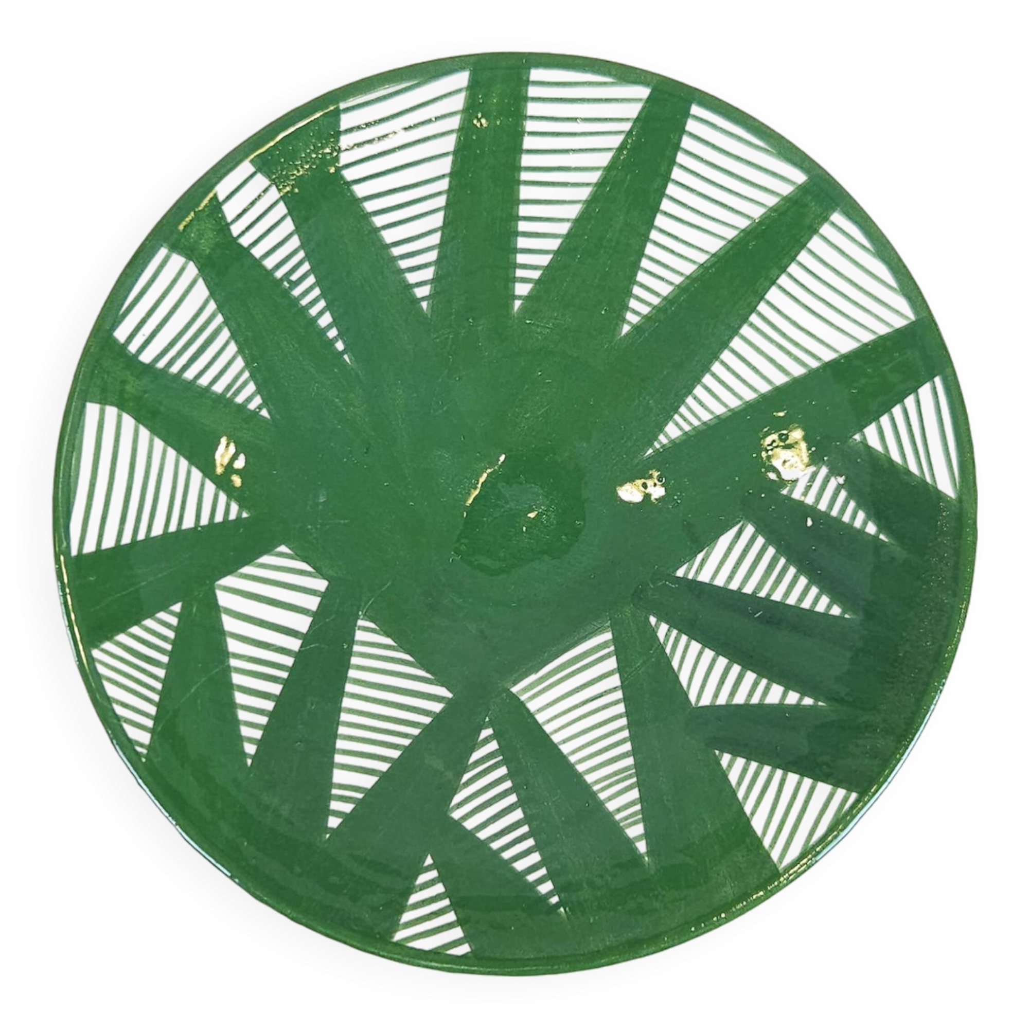 Medium plate - green palms