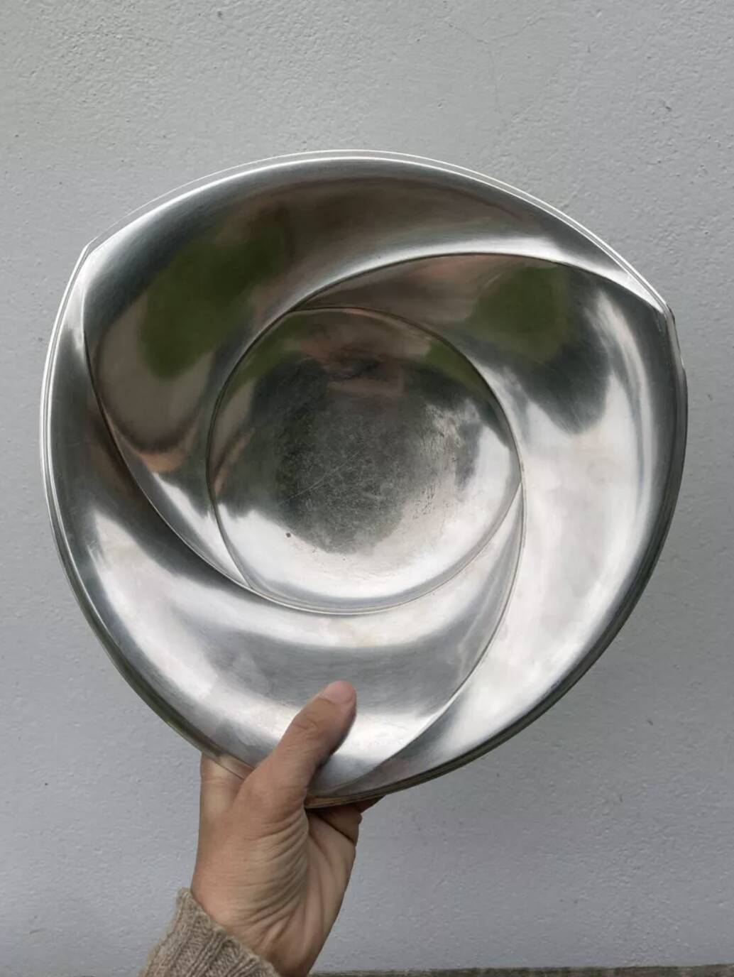 Art Deco ball footed dish with silver metal