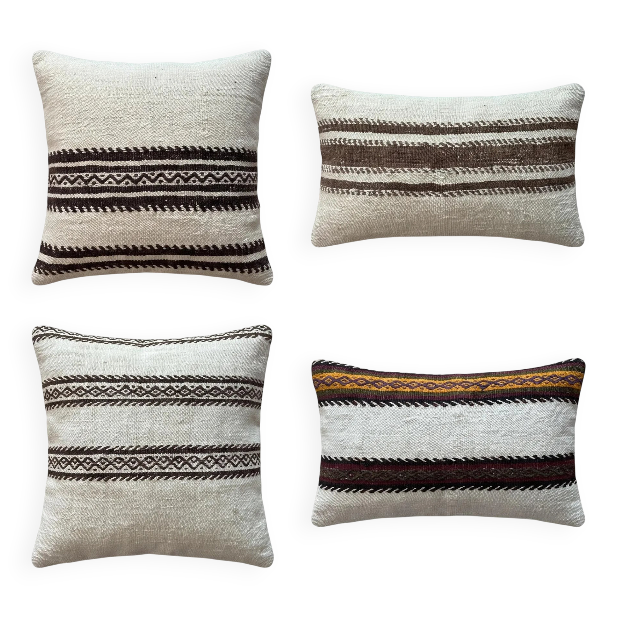 Set of 4 vintage kilim cushion covers 41x61 cm
